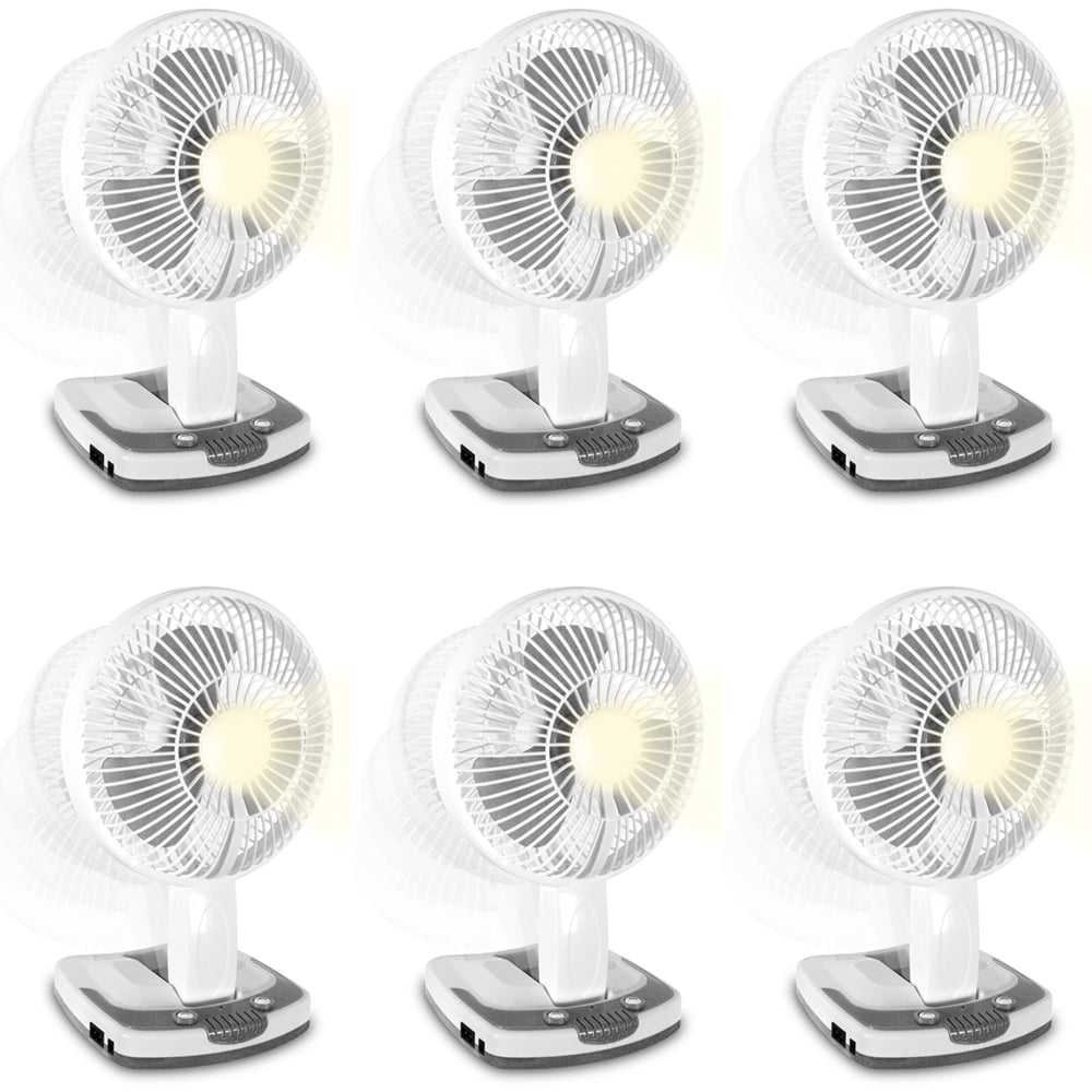 Technical Pro Rechargeable Desk Wall Fan with LED Work Lamp and Powerbank Image 1