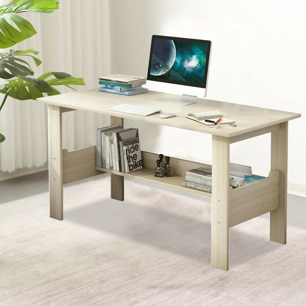 Computer Desk PC Laptop Dorm Table Study Workstation Wood w/Shelf HomeandOffice Image 1