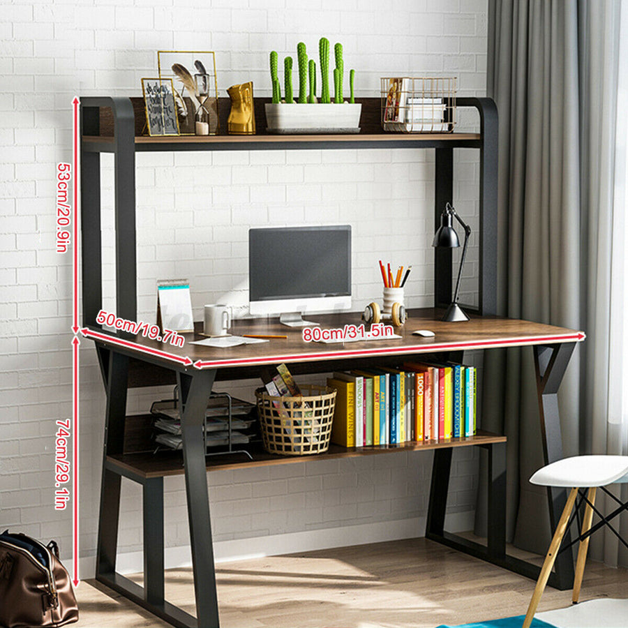 Computer Desk With Book Shelf Home Office Desk PC Laptop Study Table Workstation Image 1