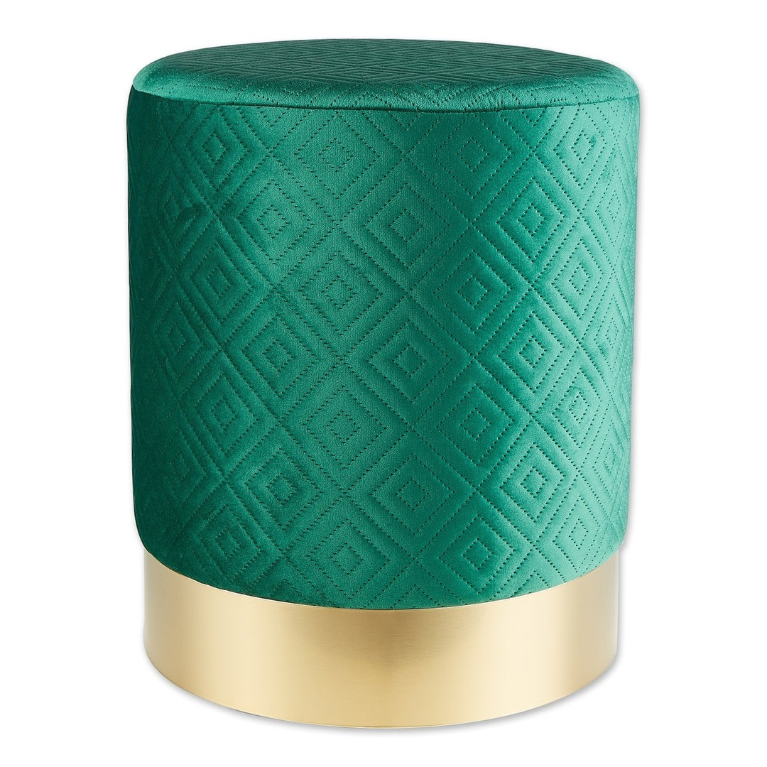 GREEN VELVET STOOL Image 1