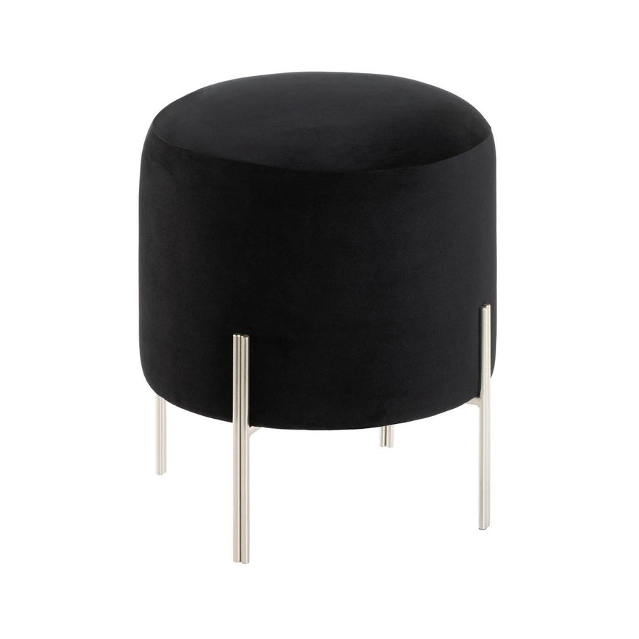 MODERN BLACK VELVET STOOL Image 1