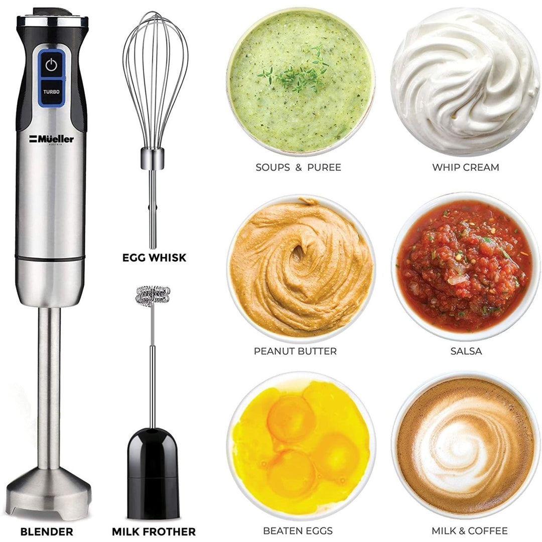 Mueller Austria Ultra-Stick 500 Watt 9-Speed Immersion Multi-Purpose Hand Blender With Whisk, Milk Frother Attachments Image 1