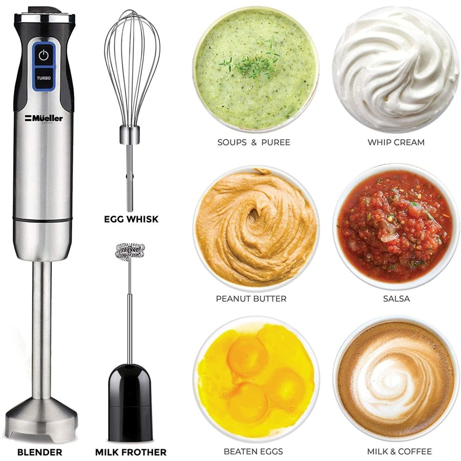 Mueller Austria Ultra-Stick 500 Watt 9-Speed Immersion Multi-Purpose Hand Blender With Whisk, Milk Frother Attachments Image 1