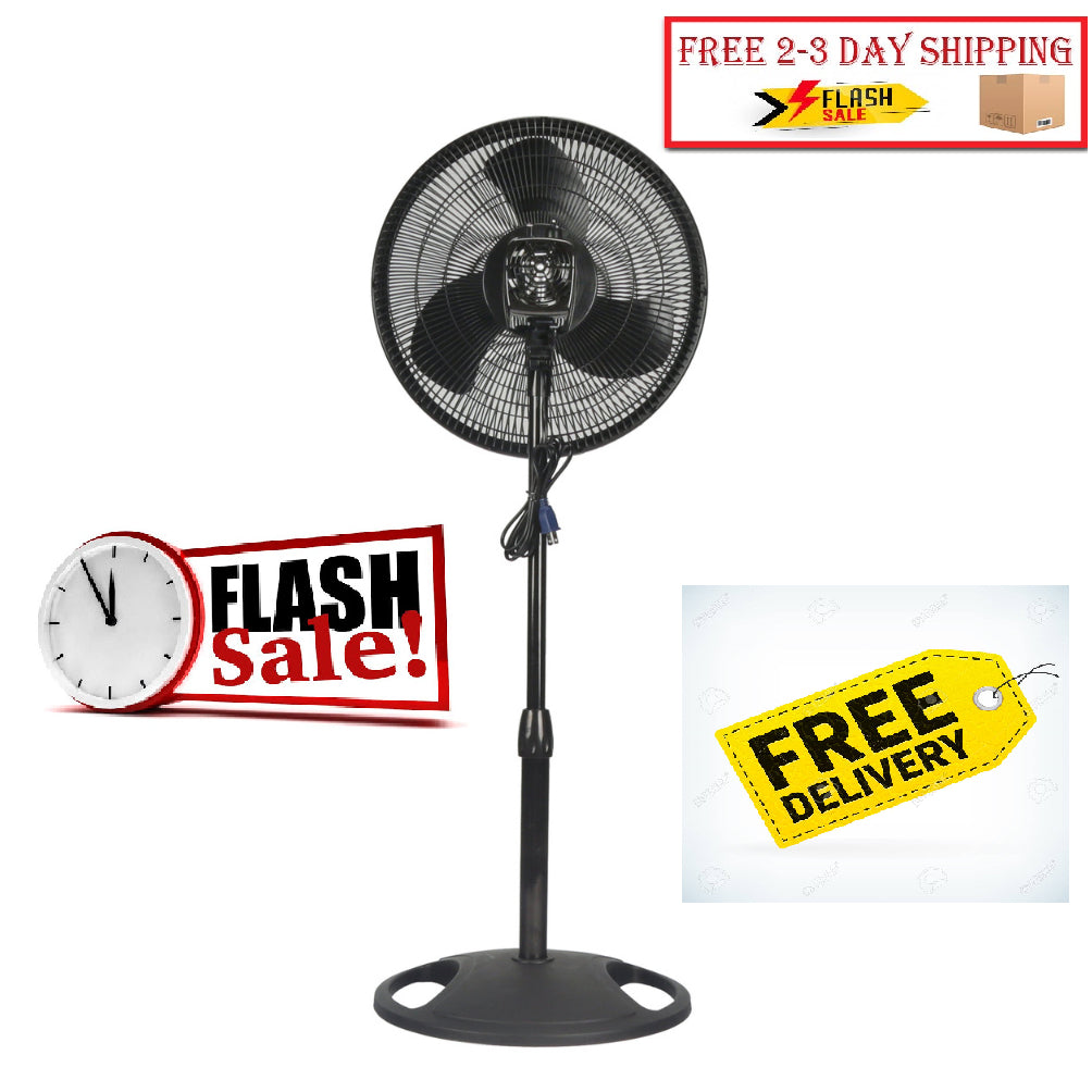 Lasko 16" Oscillating Pedestal Stand 3-Speed Fan, S16500, Black Image 1