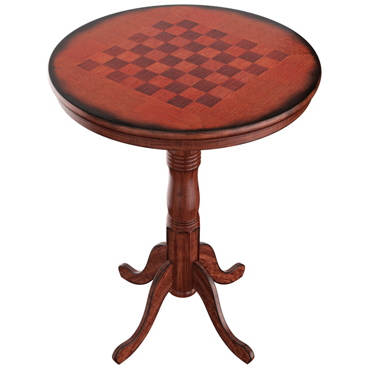 42" Pub Bar Round Table Chess Table Bistro Vintage W/Checker Top and Pedestal Base Image 10