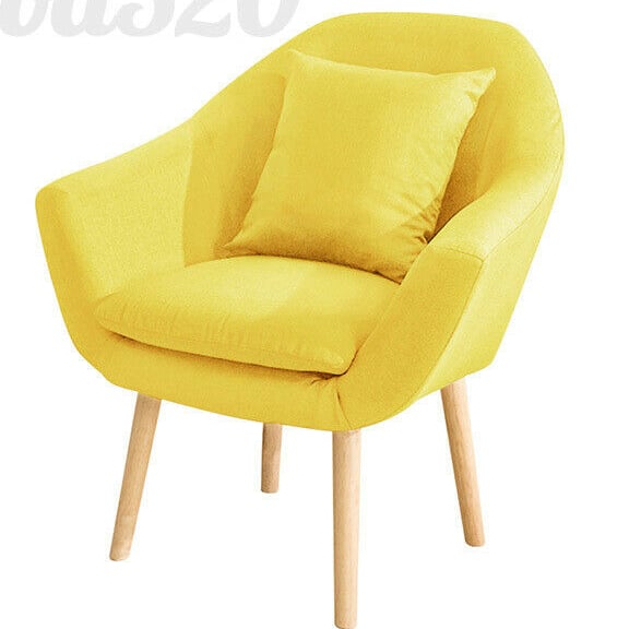 1 Modern Arm Chair Accent Single Sofa Linen Fabric Upholstered Teat Living Room Image 2