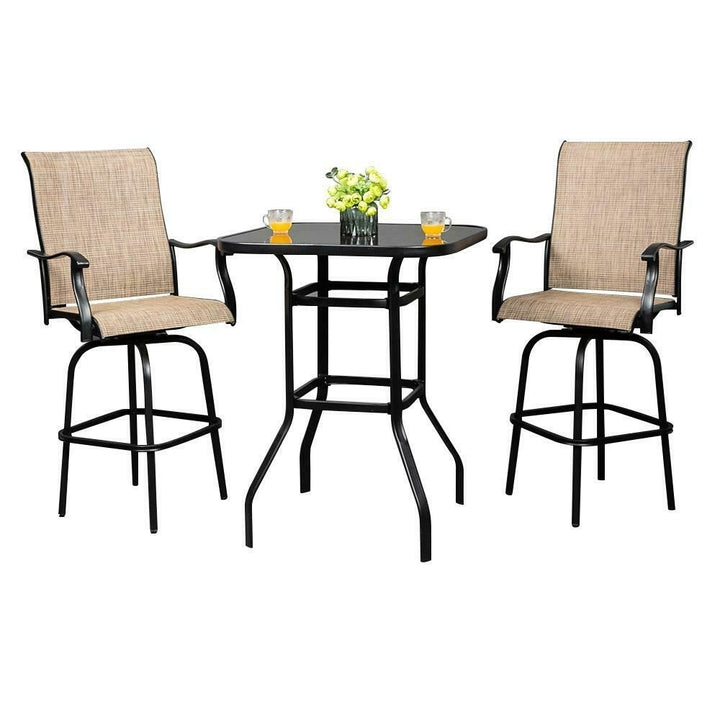 Outdoor Patio Furniture High Bistro Stools Chairs Table Set Garden Yard Kitchen Image 2