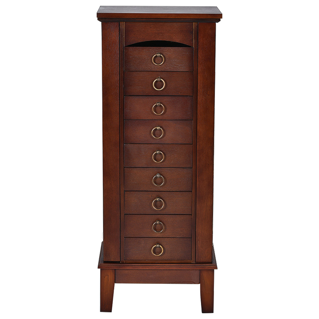 Jewelry Cabinet Armoire Wood Storage Box Chest Stand Organizer Image 5