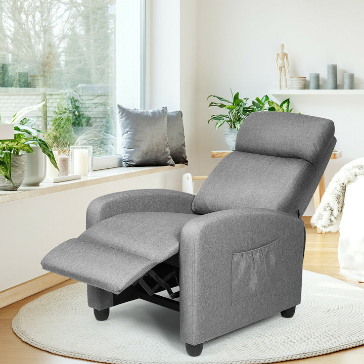 Massage Recliner Chair Single Sofa Padded Seat w/ Footrest Image 3