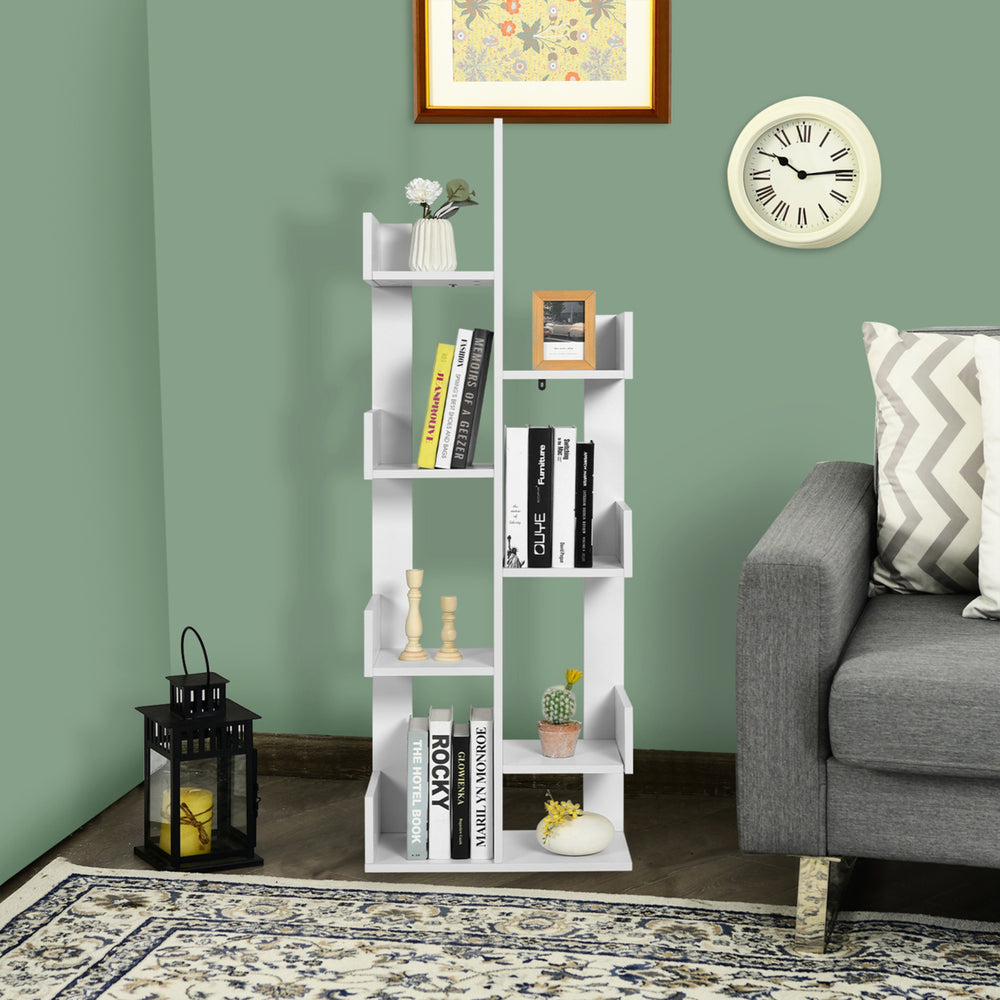 6 Tier S-Shaped Bookshelf Storage Display Bookcase Decor Z-Shelf Image 2