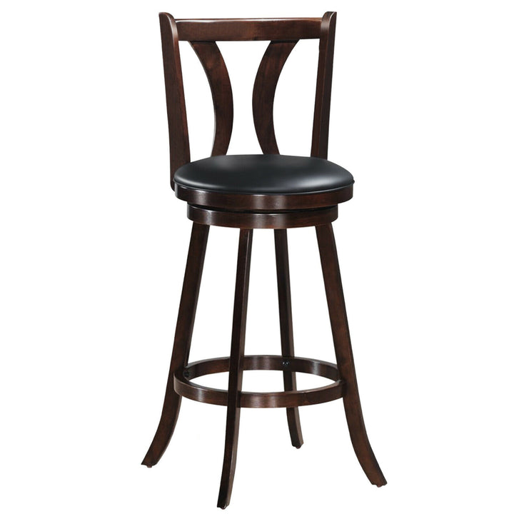 Set of 2 Swivel Bar stools 29.5" Bar Height Chairs with Rubber Wood Legs Image 9