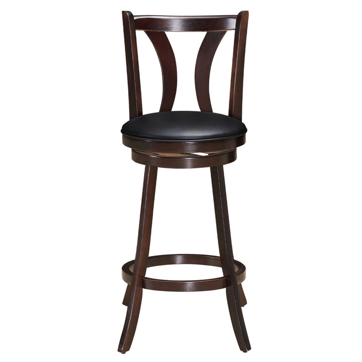 Set of 2 Swivel Bar stools 29.5" Bar Height Chairs with Rubber Wood Legs Image 10