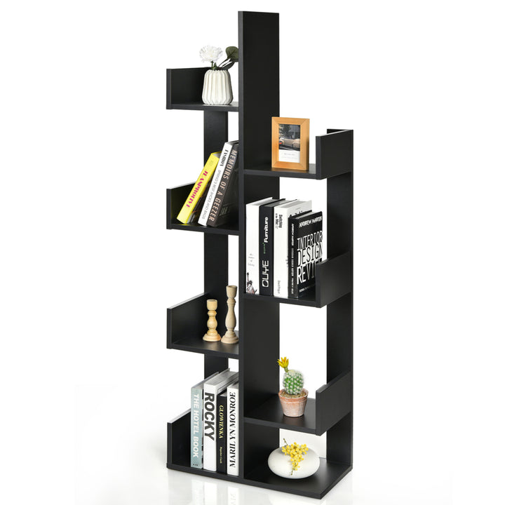 8-Shelf Bookcase Modern Tree Bookshelf Storage Decor Freestanding Image 4