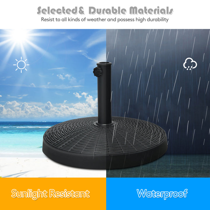 49 lbs Round Resin Patio Umbrella Base Stand Holder w/ Adjustable Knob Image 7