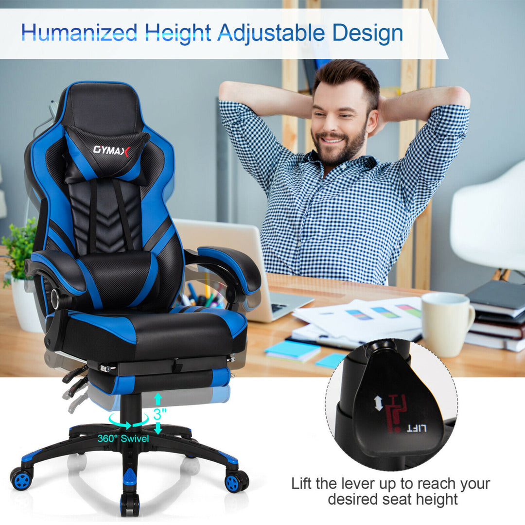 Office Computer Desk Chair Gaming Chair Adjustable Swivel w/Footrest Image 2