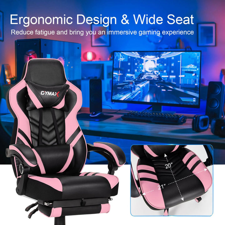 Office Computer Desk Chair Gaming Chair Adjustable Swivel w/Footrest Image 3