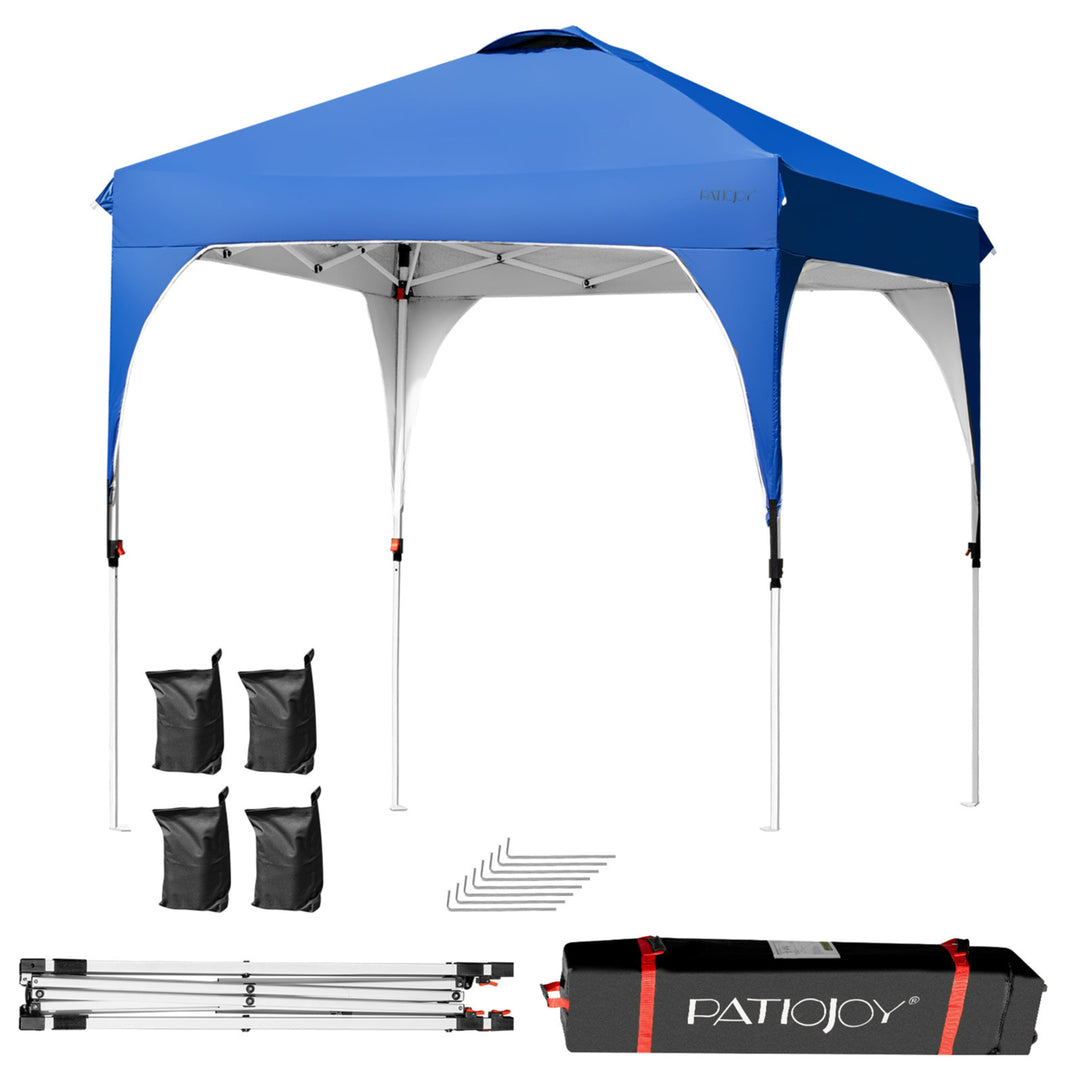 6.6x6.6 FT Pop up Canopy Tent Shelter Height Adjustable w/ Roller Bag Image 4