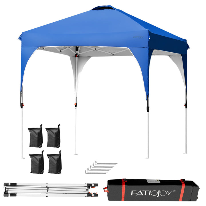 6.6x6.6 FT Pop up Canopy Tent Shelter Height Adjustable w/ Roller Bag Image 4