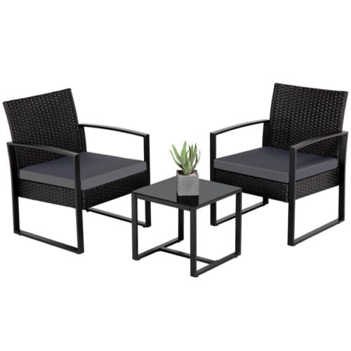 Patio Bistro Set 3 Pieces Outdoor Wicker Chair Patio Rattan Furniture Wicker Image 1