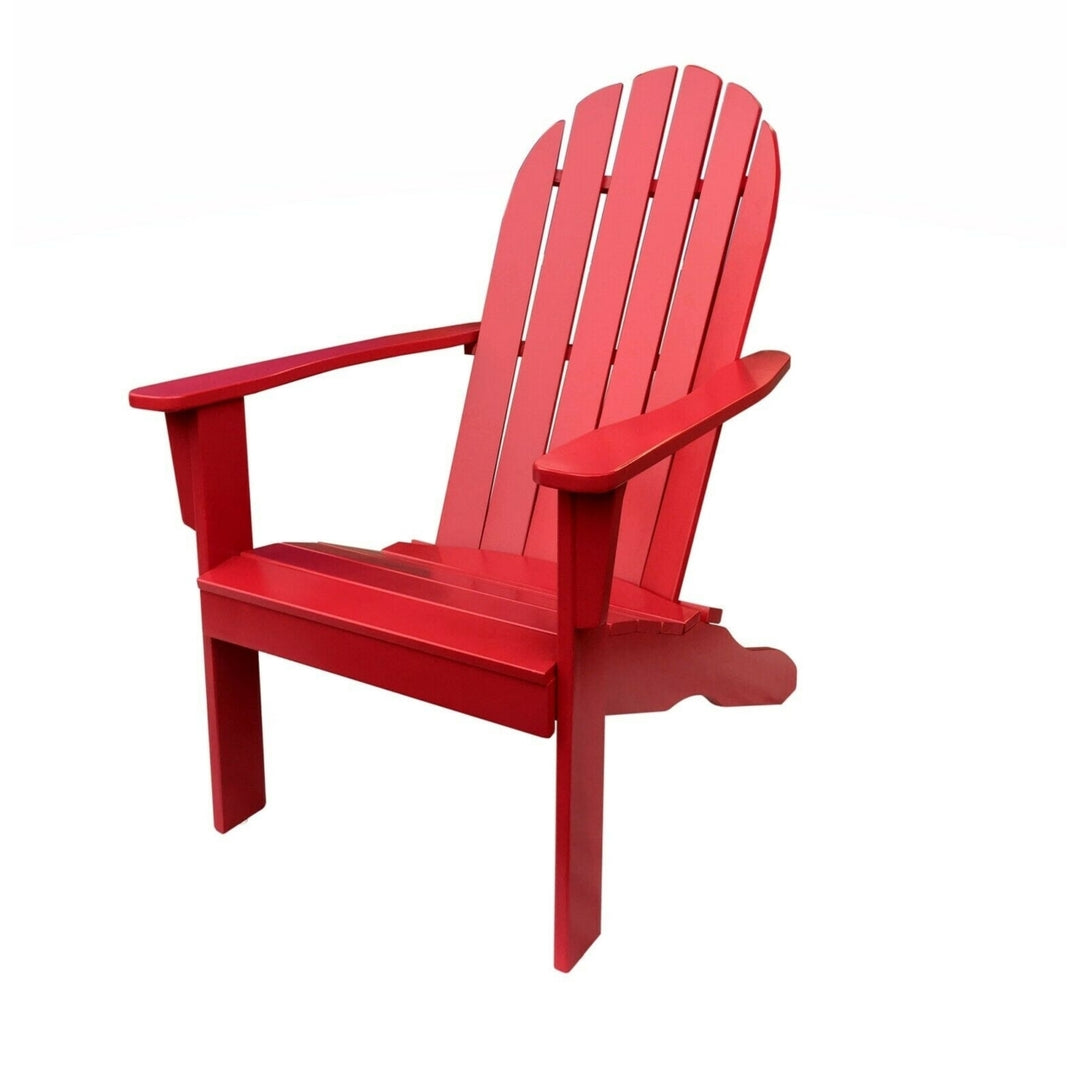 Wood Outdoor Adirondack Chair Red Acacia Wood Porch Balcony Backyard Patio Image 1