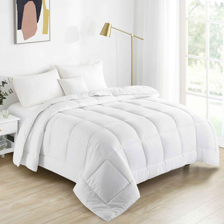 All Seasons Down Alternative Comforter,  Dobby Square Quilted, Machine Washable Image 4