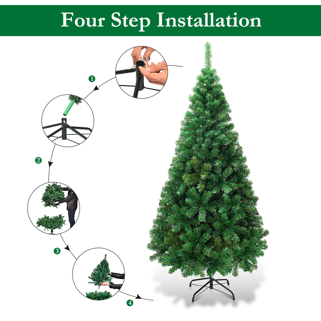 6Ft Artificial PVC Christmas Tree W/Stand Holiday Season Indoor Outdoor Green Image 5