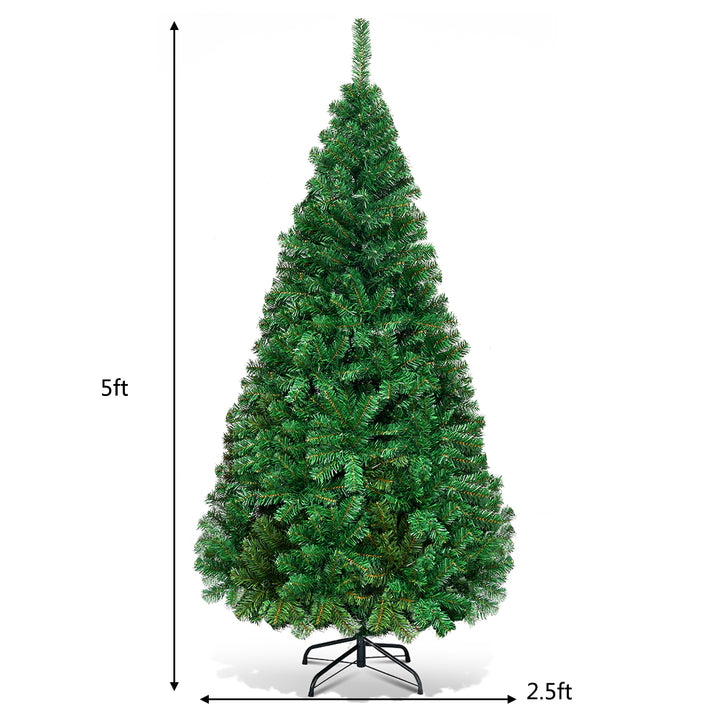 5Ft Artificial PVC Christmas Tree W/Stand Holiday Season Indoor Outdoor Green Image 5