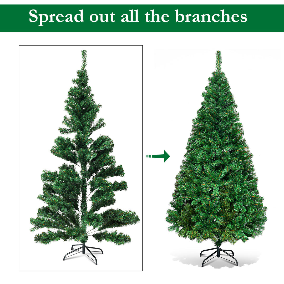 5Ft Artificial PVC Christmas Tree W/Stand Holiday Season Indoor Outdoor Green Image 8