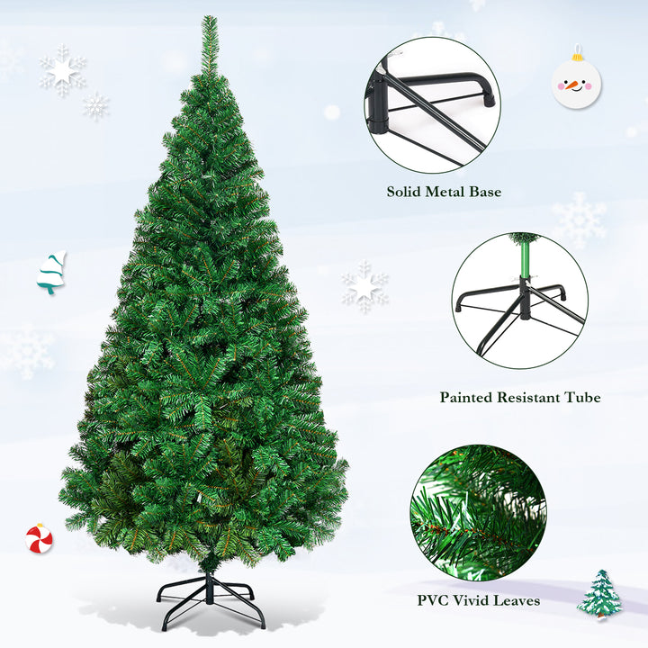 5Ft Artificial PVC Christmas Tree W/Stand Holiday Season Indoor Outdoor Green Image 10