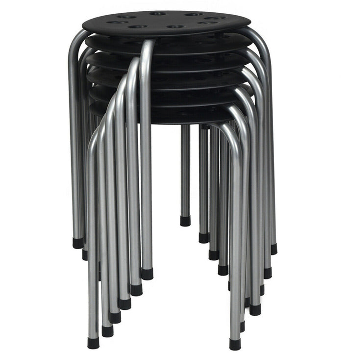 Set of 6 Portable Plastic Stack Stools Backless Classroom Seating Image 4