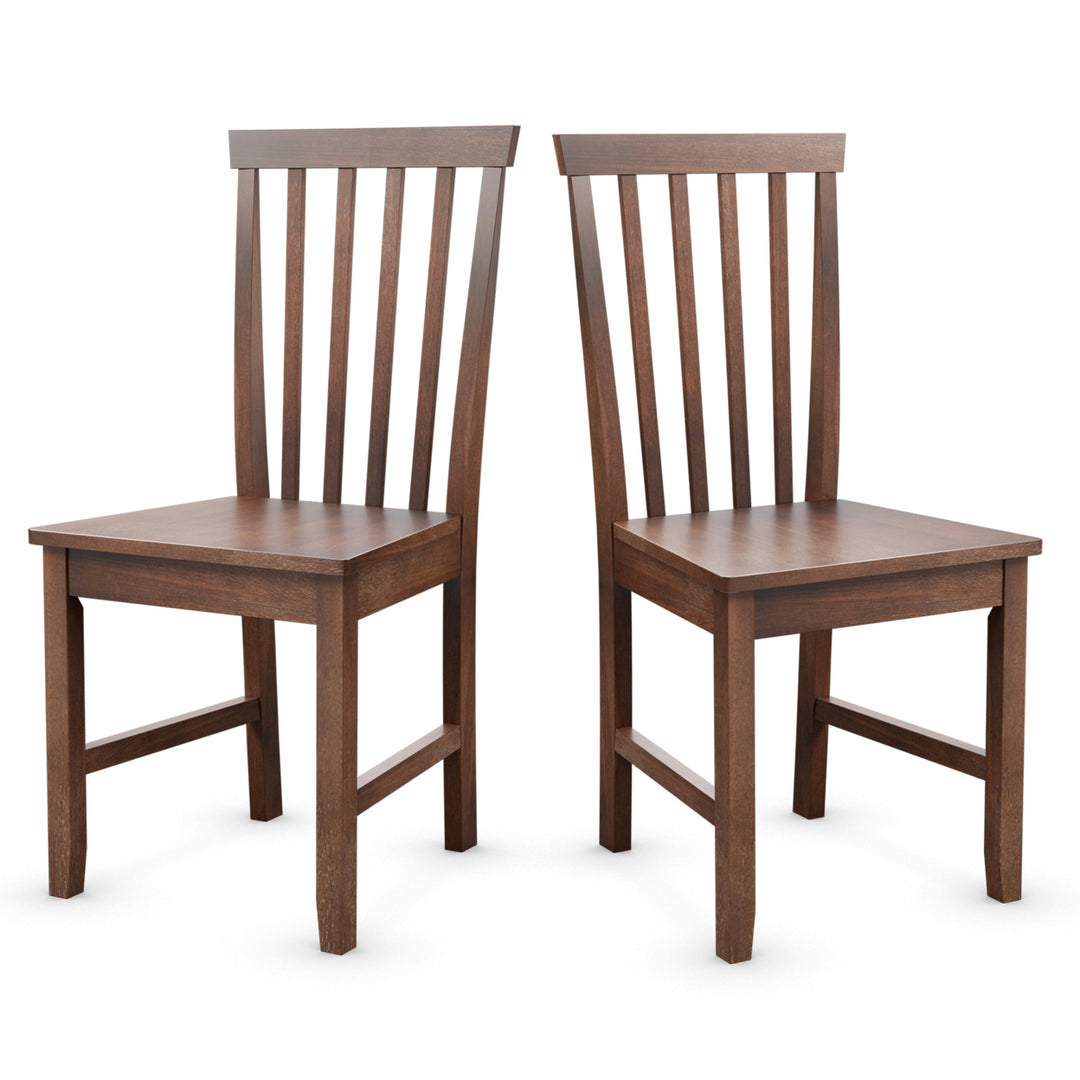 Set of 2 Dining Chair Brown Kitchen Spindle Back Side Chair with Solid Wooden Legs Image 10