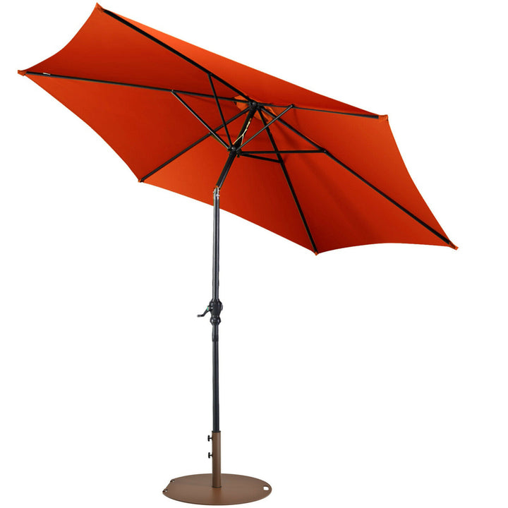 9 Ft Patio Table Market Umbrella Yard Outdoor w/ Heavy-duty Umbrella Base Image 6