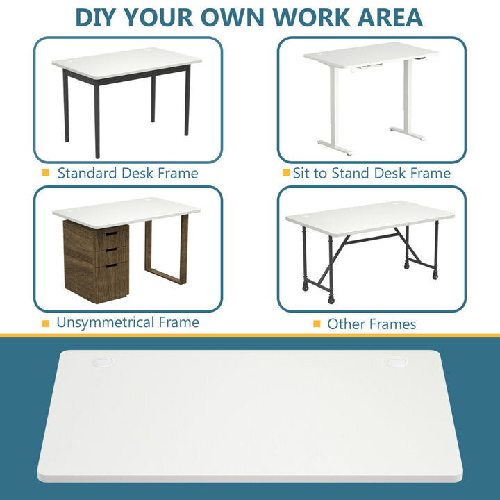 48 x 30 Universal Tabletop for Standard and Standing Desk Frame White Image 8