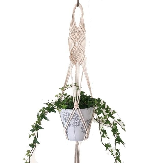 100% Handmade Macrame Plant Hanger Flower ,pot For Wall Decoration Countyard Garden Image 10