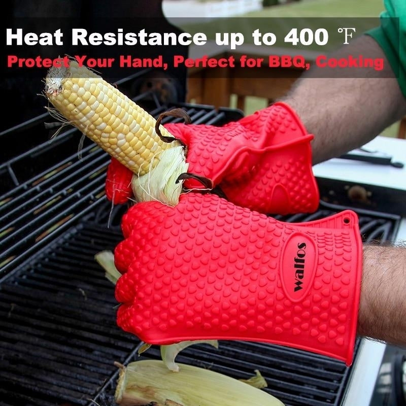 1 Piece Food Grade Cooking Baking BBQ Glove Heat Resistant Silicone BBQ Grill Glove Barbecue Grilling Glove BBQ Tools Image 11