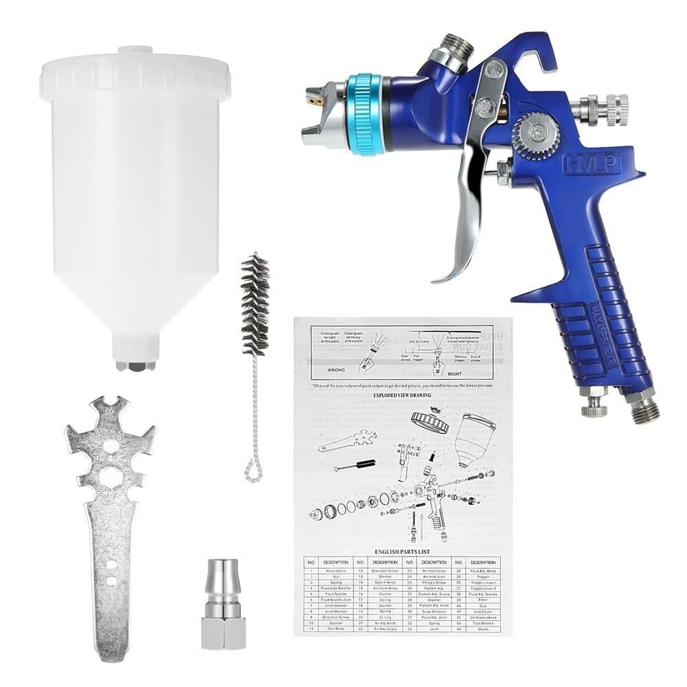 1.4mm Nozzle 600cc Professional Gravity Feed HVLP Paint Spray Gun Image 10