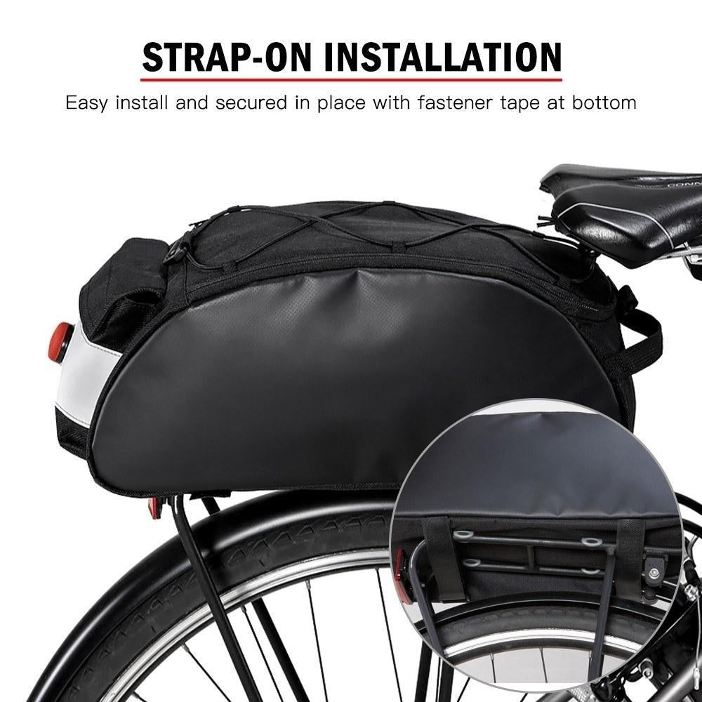 10L Bike Rack Bag Waterproof Cycling Rear Seat Cargo Trunk Pack Shoulder Carry Image 5