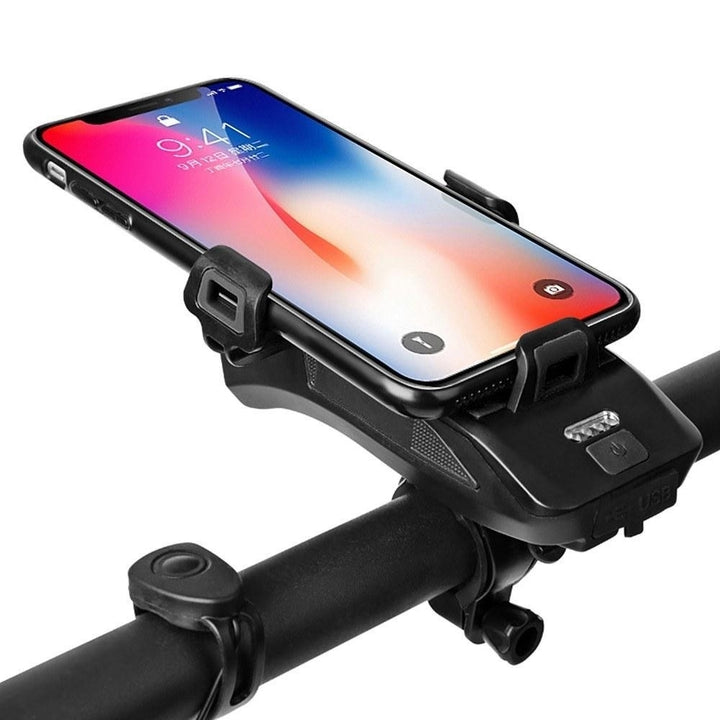 4 IN 1 Multi-functional Bike Light Bicycle Horn Lamp with Mobile Phone Bracket Image 2