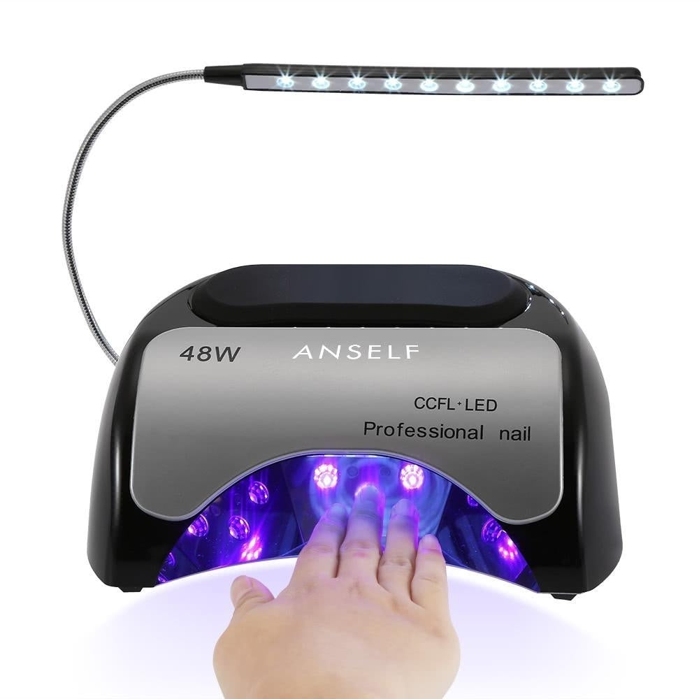 48W LED + CCFL Nail Lamp Gel Dryer Curing Machine for Fingernail and Toenail 110-240V Image 1