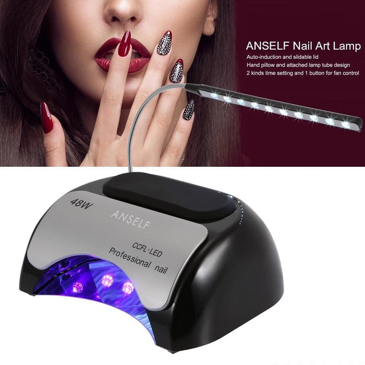 48W LED + CCFL Nail Lamp Gel Dryer Curing Machine for Fingernail and Toenail 110-240V Image 6