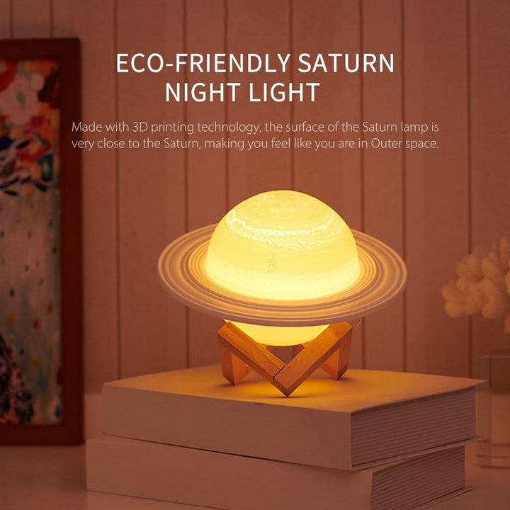 5 Inch 16 Colors LED Night Light 3D Printing Saturn Rechargeable Lamp Image 9