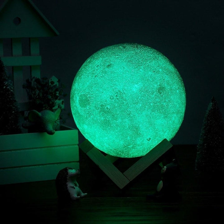 8cm,3.15in 3D Printing Star Moon Lamp USB Led Shaped Table Night Light Image 7