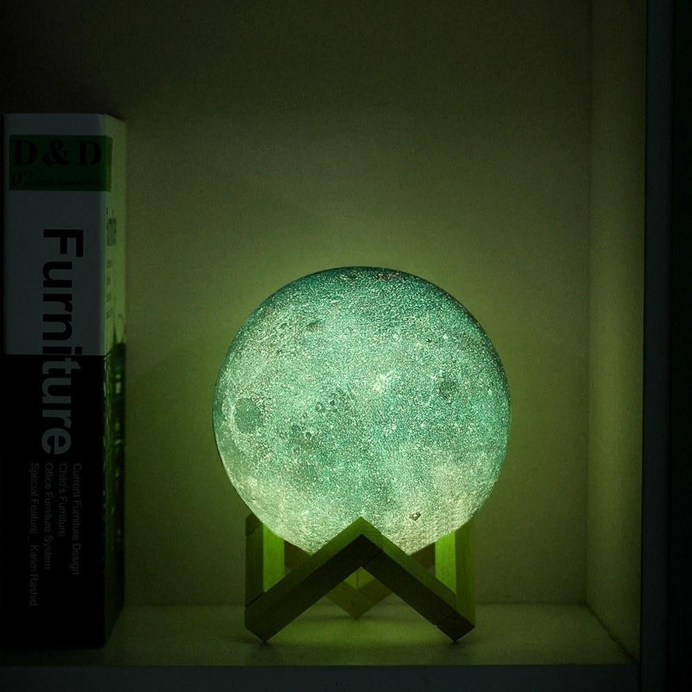 8cm,3.15in 3D Printing Star Moon Lamp USB Led Shaped Table Night Light Image 8