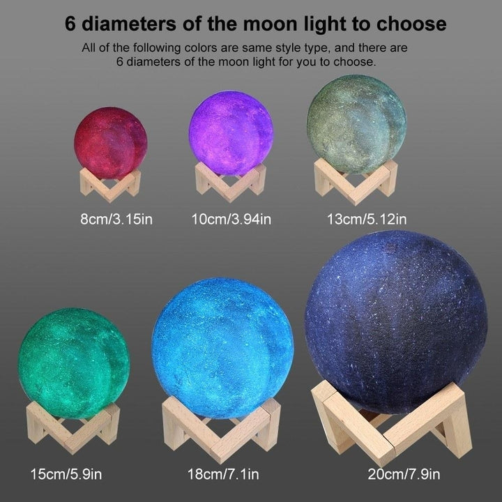 8cm,3.15in 3D Printing Star Moon Lamp USB Led Shaped Table Night Light Image 9