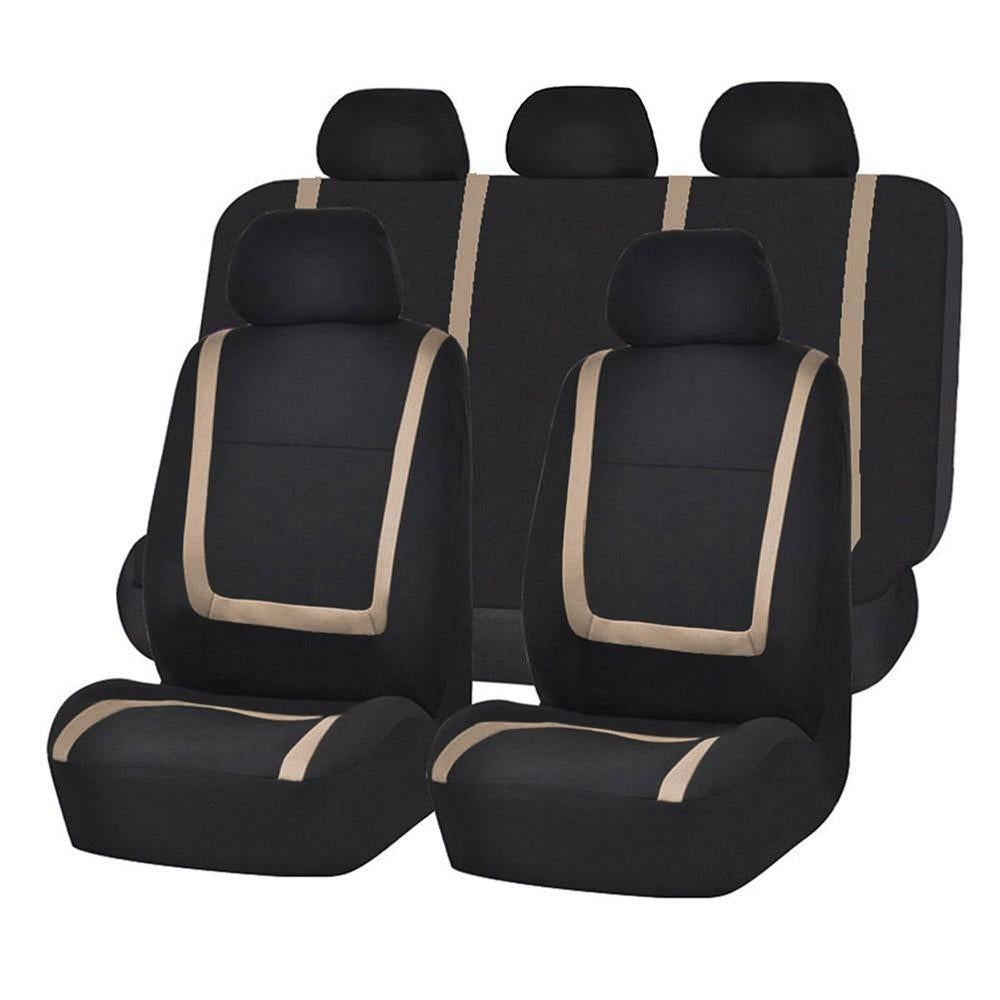 9 Pieces Set Fine-quality Front Rear Mesh Auto Luxury Cloth Leather Image 6