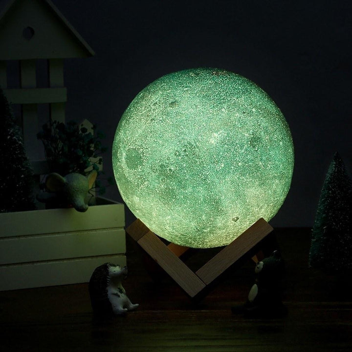 8cm,3.15in 3D Printing Star Moon Lamp USB Led Shaped Table Night Light Image 12