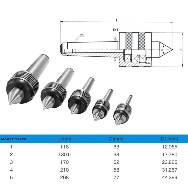 Accuracy Heavy Duty Bearing Morse Taper Shaft CHC Lathe Center High Speed Turning Machine Tool Image 3