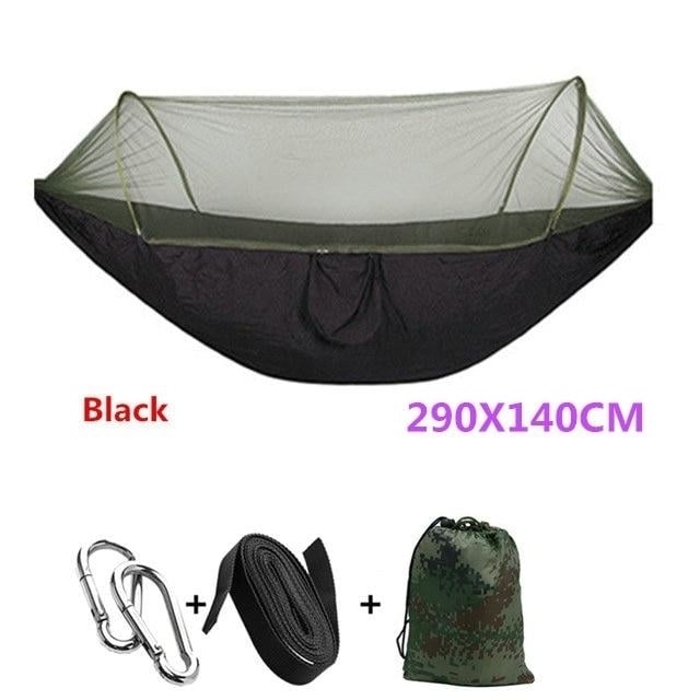 Automatic unfolding hammock ultralight parachute hunting mosquito net double lifting outdoor furniture 250X120CM Image 12