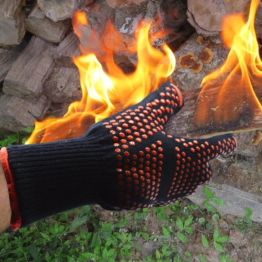 bakewere Oven Mitts Gloves BBQ Silicon gloves High Temperature Anti-scalding 500,800 Degree Insulation Barbecue Image 7