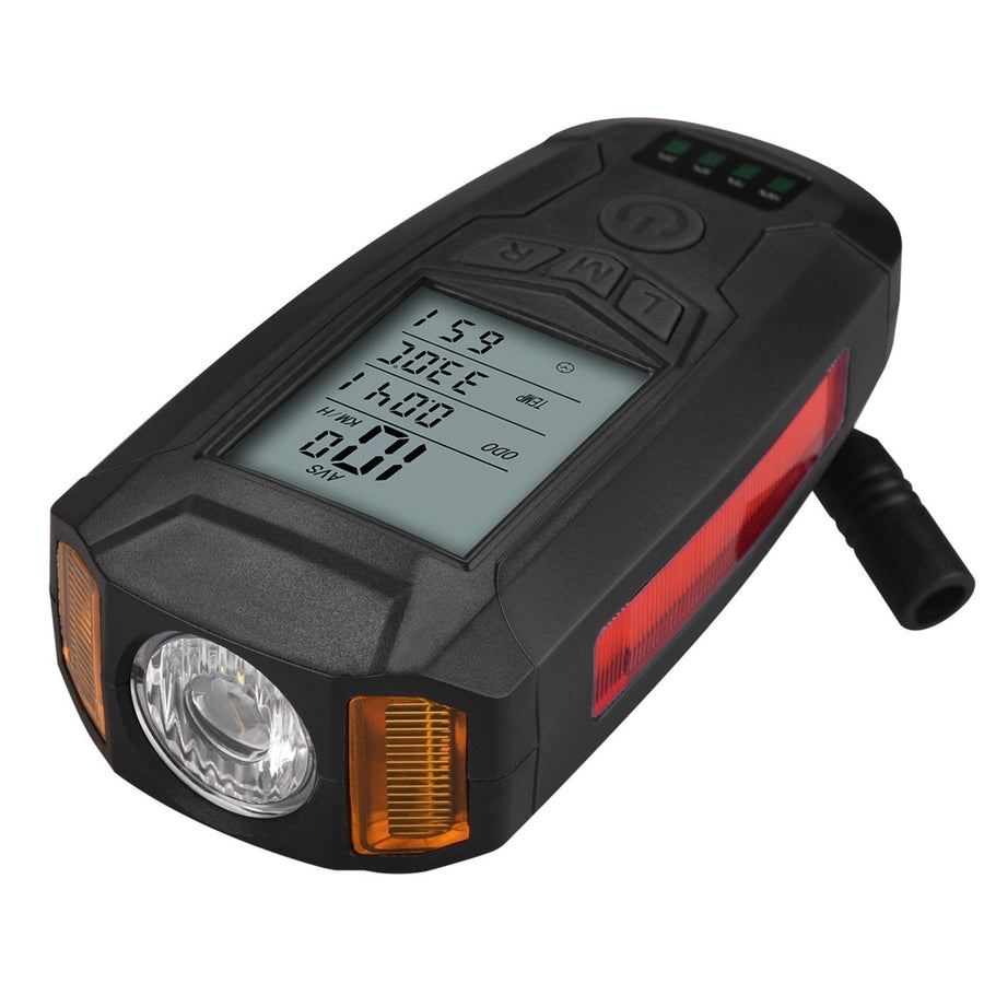 Bicycle Lamp USB Front Bike Light Rechargeable Bicycle Headlight with Bicycle Speedometer Image 1